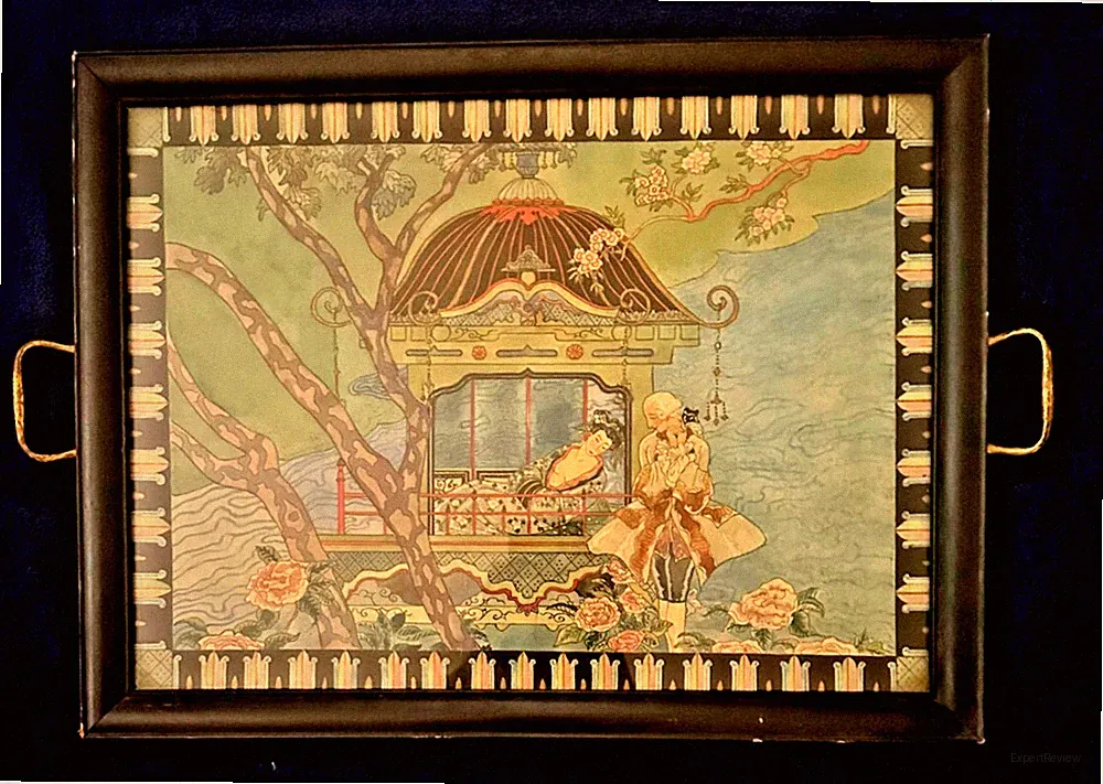 Antique Chinese princess reclining by Georges Barbier.