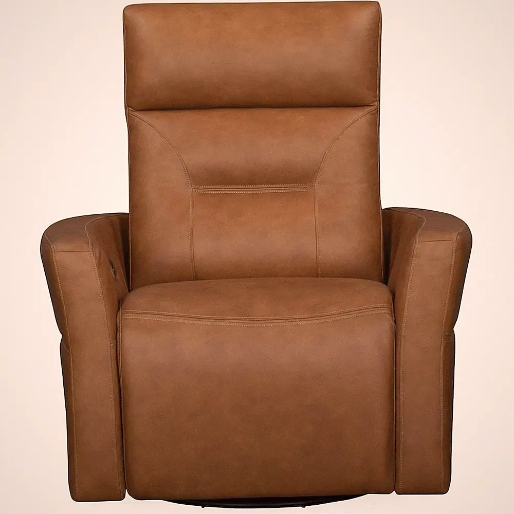 Remmington - Vintage Caramel Power Swivel Glider Recliner P2