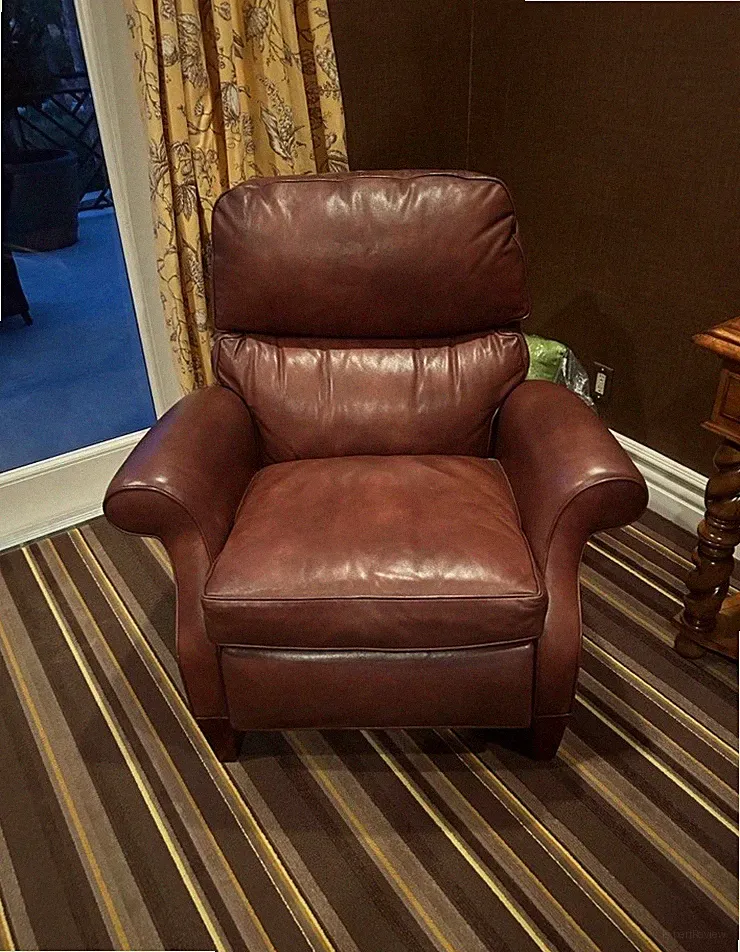 Vtg Hancock & Moore Brown Soft Leather Recliner USA Vintage Top Grain